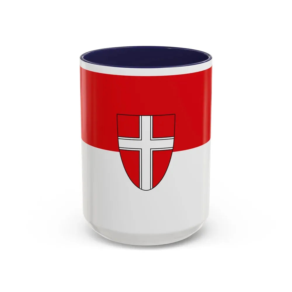 Flag of Vienna Wien Austria - Accent Coffee Mug 15oz Navy - Go Mug Yourself