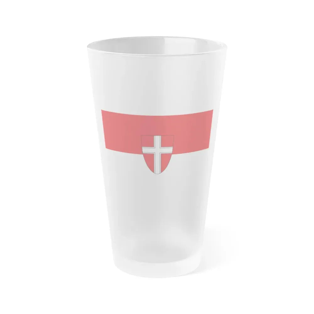 Flag of Vienna Wien Austria - Frosted Pint Glass 16oz 16oz Frosted - Go Mug Yourself