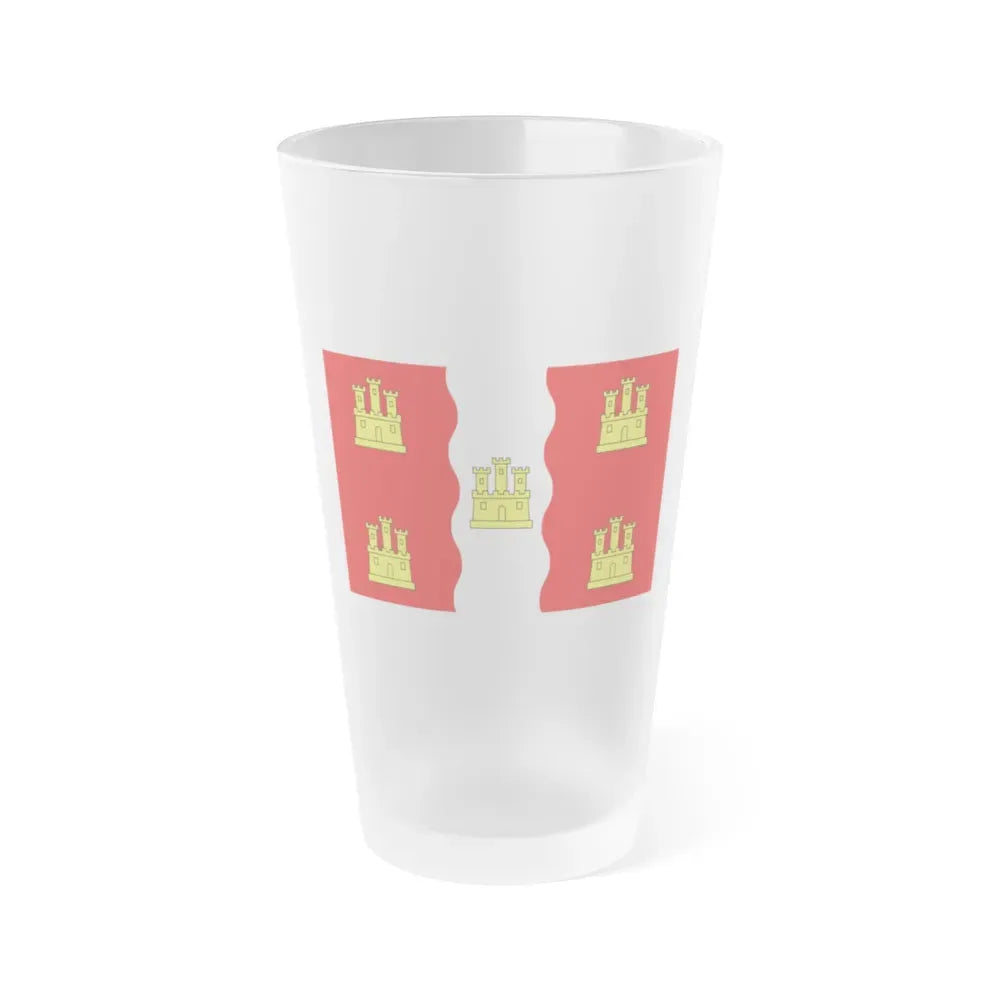 Flag of Vienne France 2 - Frosted Pint Glass 16oz 16oz Frosted - Go Mug Yourself
