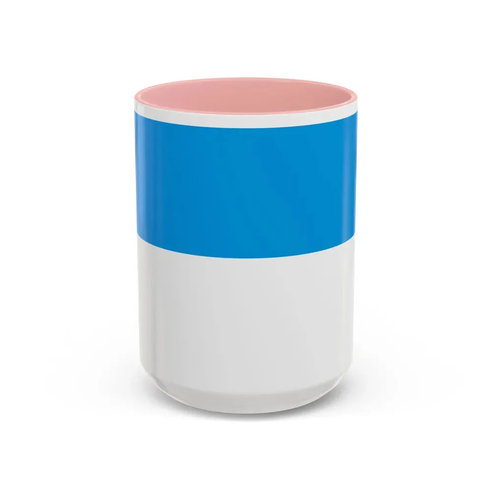 Flag of Viljandi Estonia - Accent Coffee Mug 15oz Pink - Go Mug Yourself