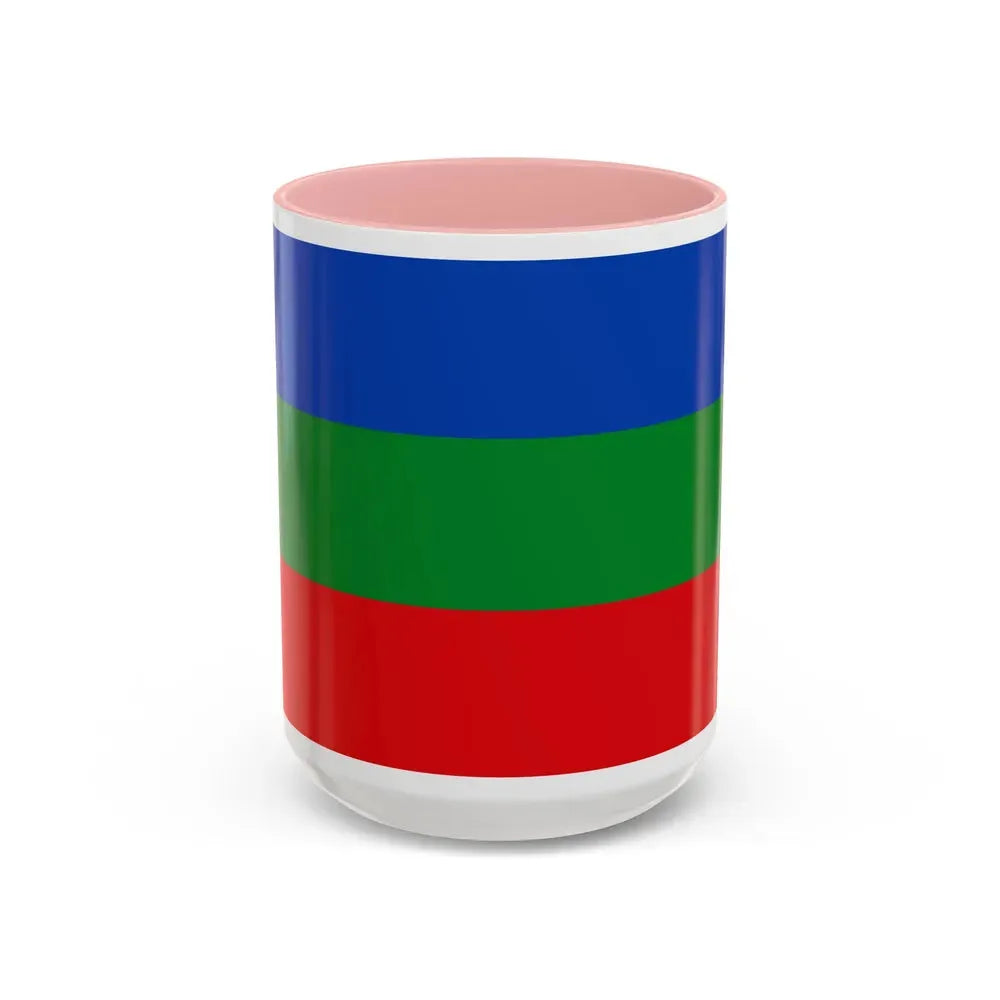 Flag of Villavicencio Meta Colombia - Accent Coffee Mug 15oz Pink - Go Mug Yourself