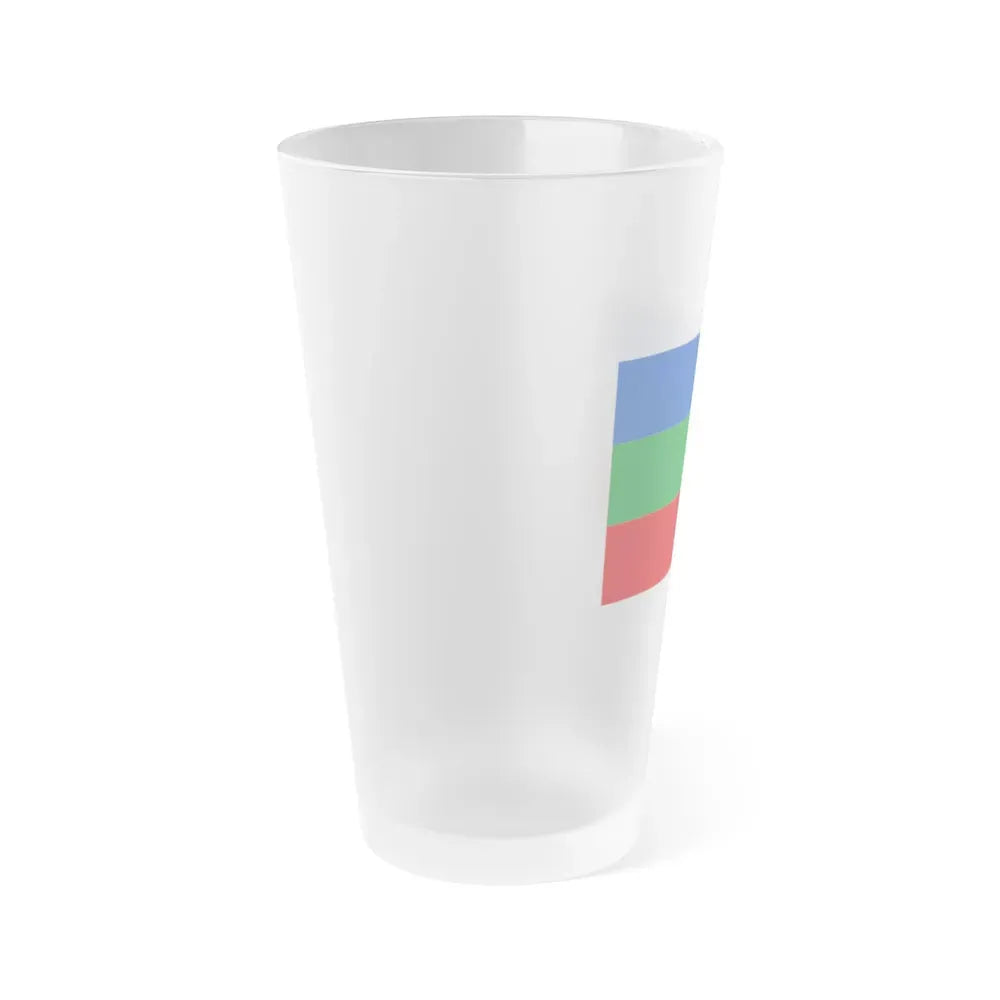Flag of Villavicencio Meta Colombia - Frosted Pint Glass 16oz - Go Mug Yourself