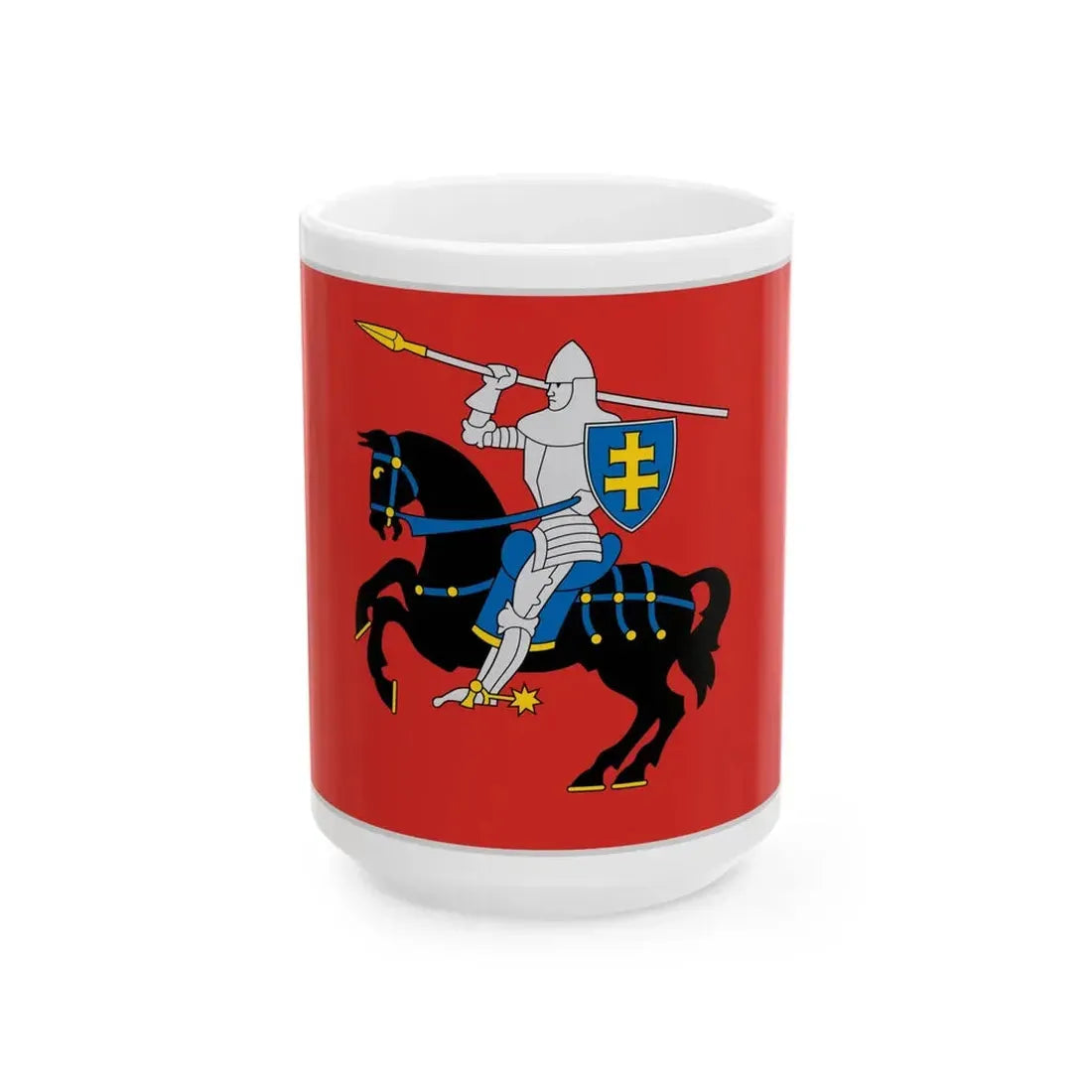 Flag of Vilnius district (Lithuania) White Coffee Mug 15oz - Go Mug Yourself