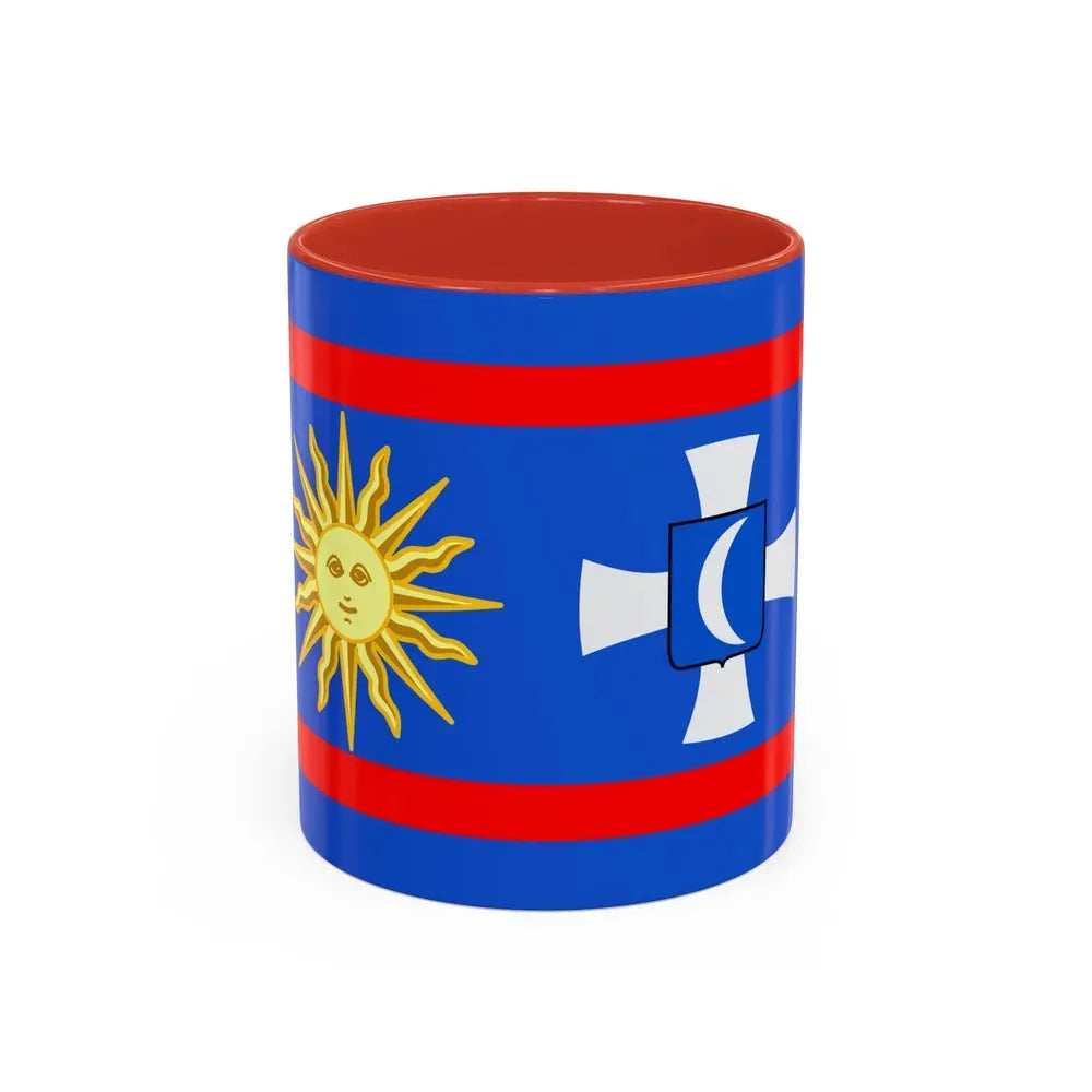Flag of Vinnytsia Oblast Ukraine - Accent Coffee Mug 11oz Red - Go Mug Yourself