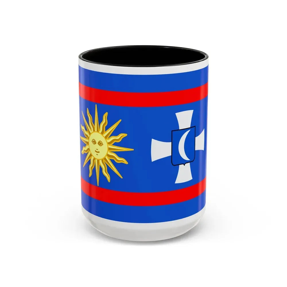 Flag of Vinnytsia Oblast Ukraine - Accent Coffee Mug 15oz Black - Go Mug Yourself