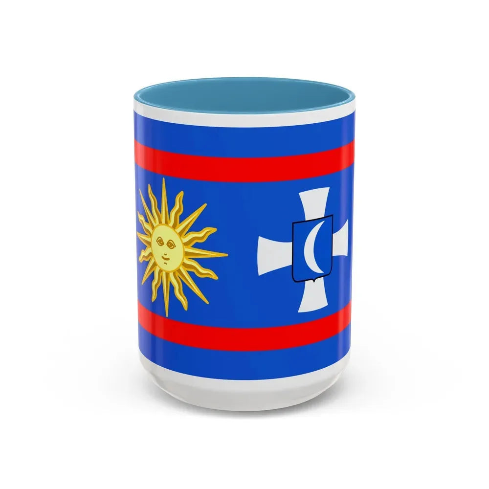 Flag of Vinnytsia Oblast Ukraine - Accent Coffee Mug 15oz Light Blue - Go Mug Yourself