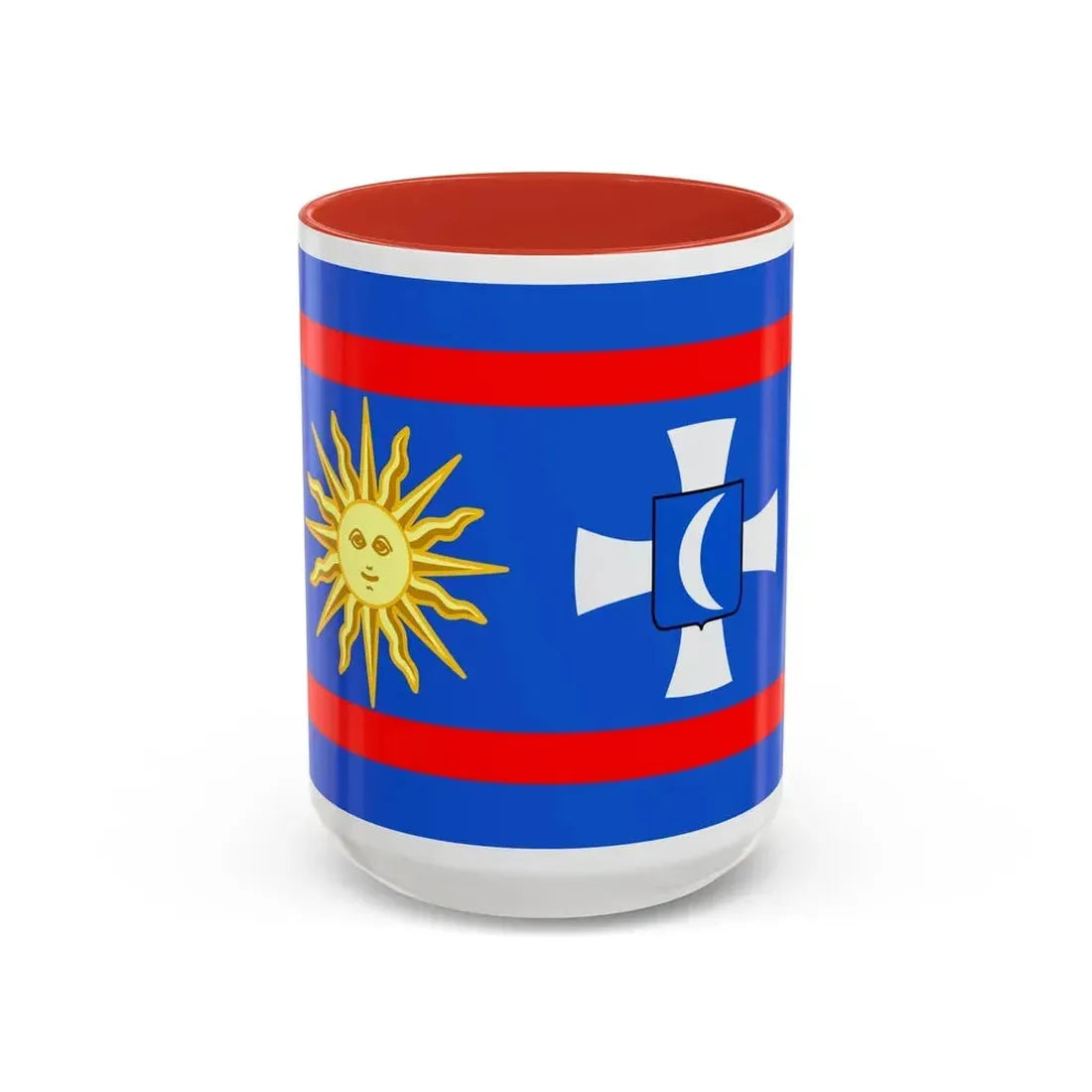 Flag of Vinnytsia Oblast Ukraine - Accent Coffee Mug 15oz Red - Go Mug Yourself