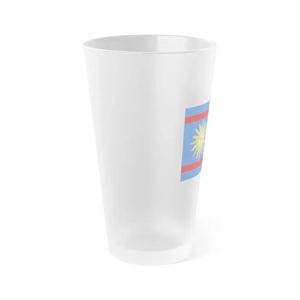 Flag of Vinnytsia Oblast Ukraine - Frosted Pint Glass 16oz - Go Mug Yourself