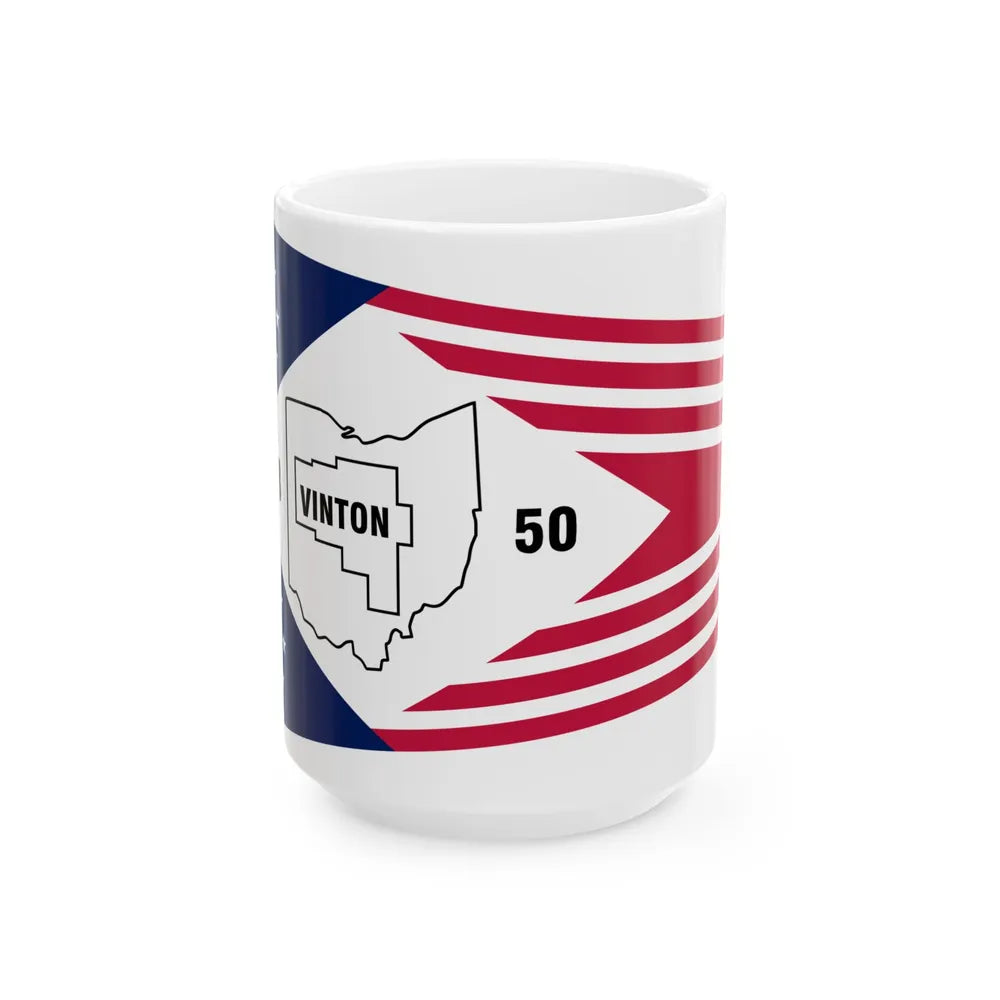 Flag of Vinton County Ohio (United States) White Coffee Mug 15oz - Go Mug Yourself