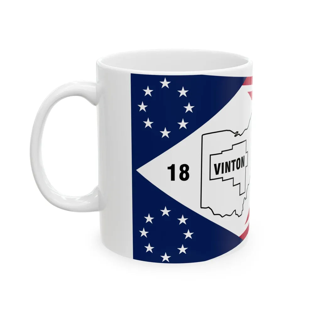 Flag of Vinton County Ohio (United States) White Coffee Mug - Go Mug Yourself