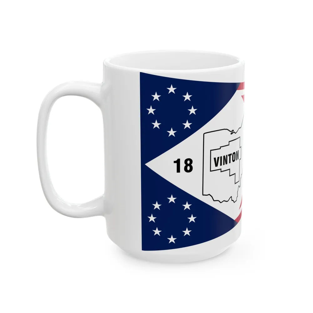 Flag of Vinton County Ohio (United States) White Coffee Mug - Go Mug Yourself