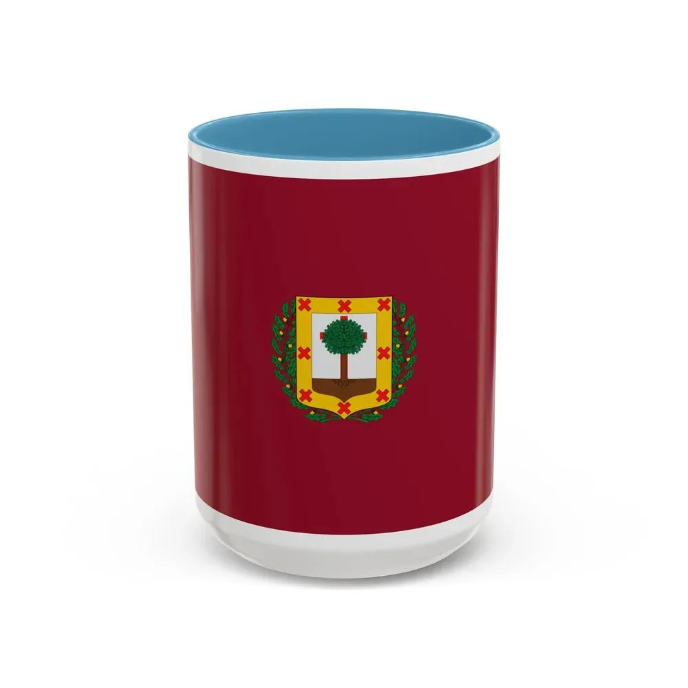 Flag of Vizcaya Spain - Accent Coffee Mug 15oz Light Blue - Go Mug Yourself