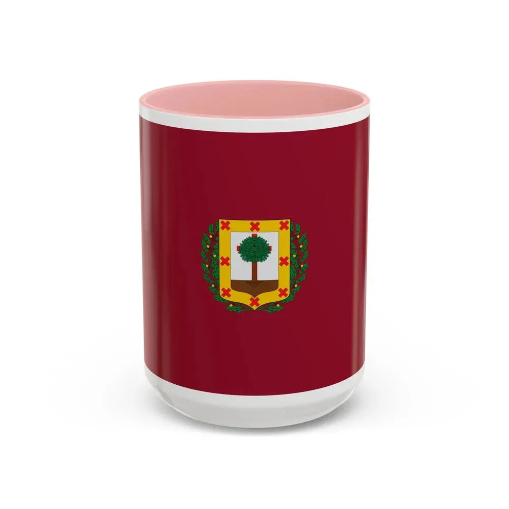 Flag of Vizcaya Spain - Accent Coffee Mug 15oz Pink - Go Mug Yourself