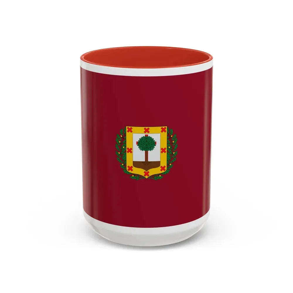 Flag of Vizcaya Spain - Accent Coffee Mug 15oz Red - Go Mug Yourself