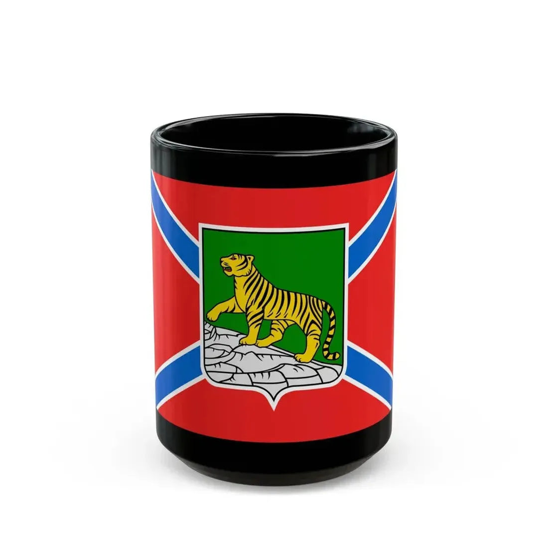 Flag of Vladivostok Russia - Black Coffee Mug 15oz - Go Mug Yourself