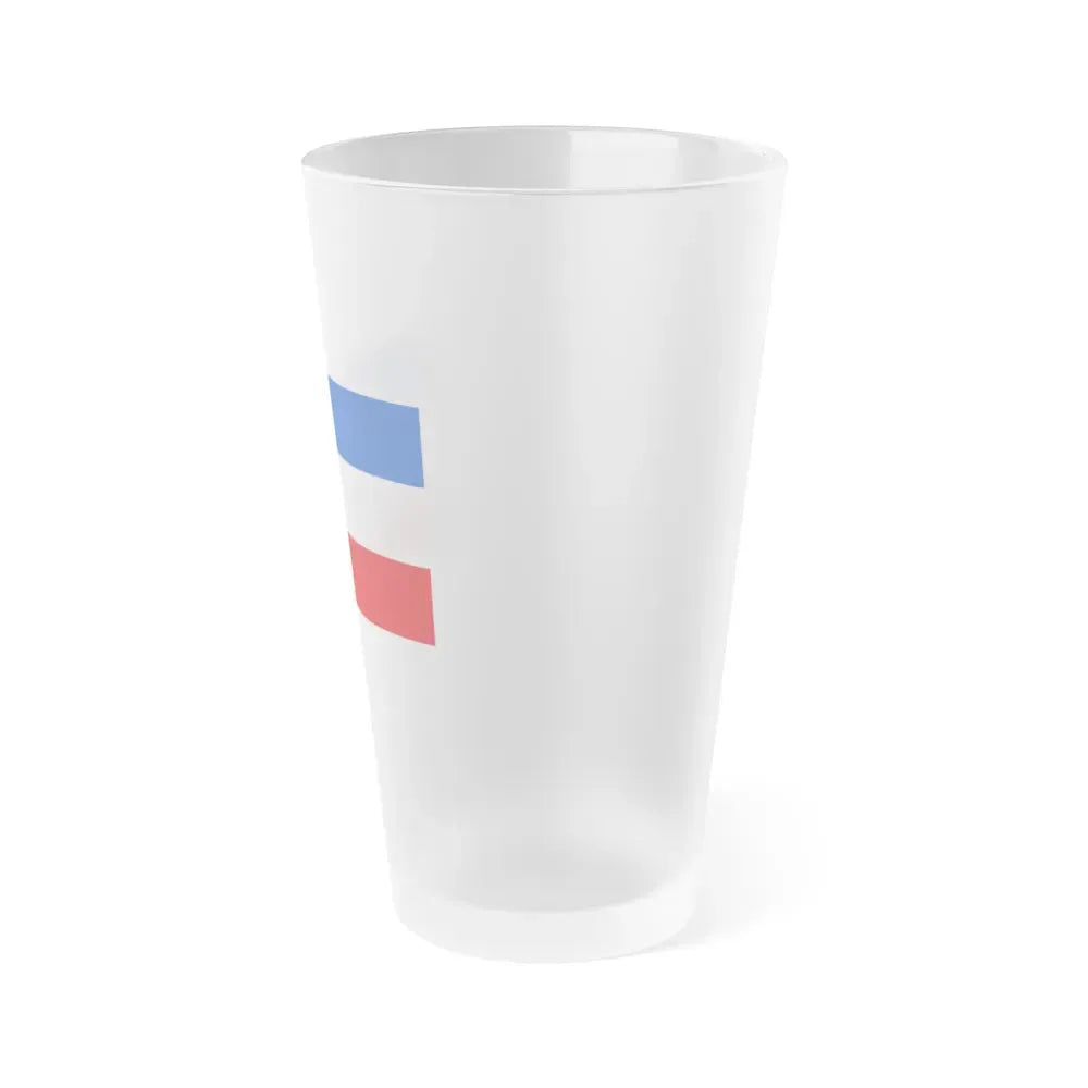 Flag of Vogelsbergkreis Germany - Frosted Pint Glass 16oz - Go Mug Yourself