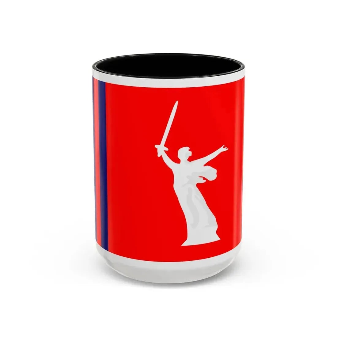 Flag of Volgograd Oblast Russia - Accent Coffee Mug 15oz Black - Go Mug Yourself