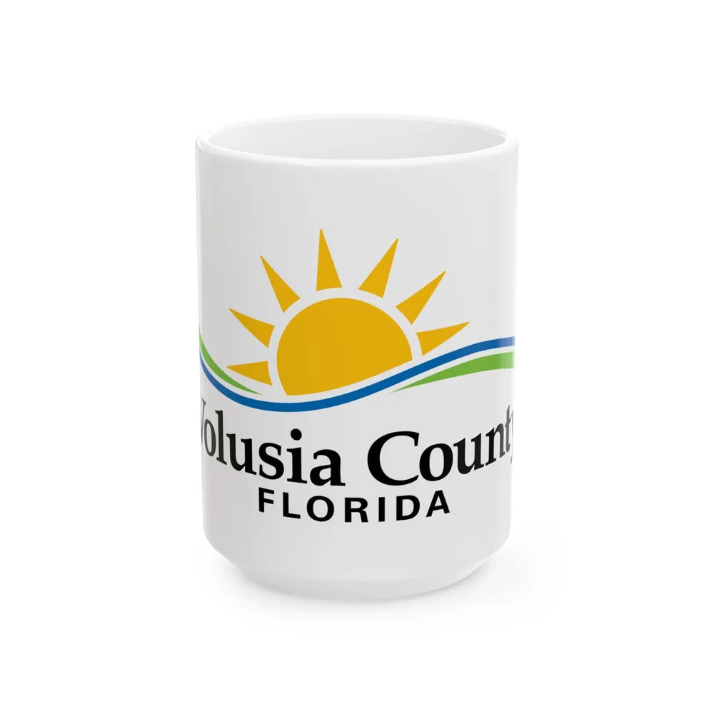 Flag of Volusia County Florida (United States) White Coffee Mug 15oz - Go Mug Yourself