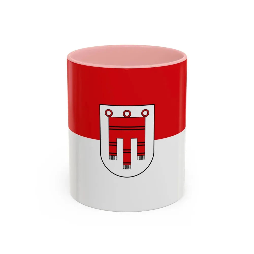 Flag of Vorarlberg Austria - Accent Coffee Mug 11oz Pink - Go Mug Yourself