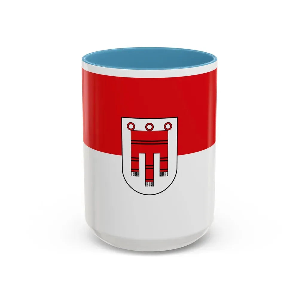 Flag of Vorarlberg Austria - Accent Coffee Mug 15oz Light Blue - Go Mug Yourself