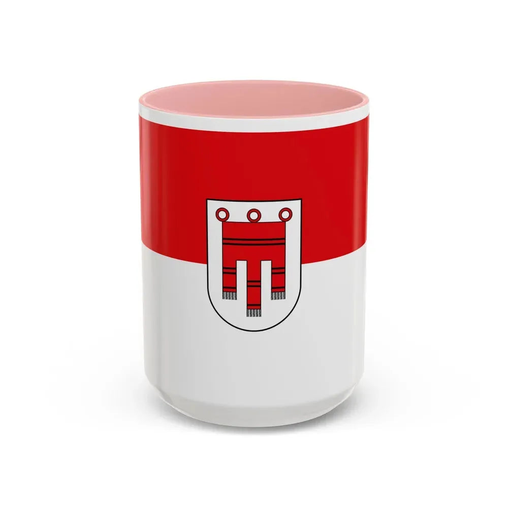 Flag of Vorarlberg Austria - Accent Coffee Mug 15oz Pink - Go Mug Yourself