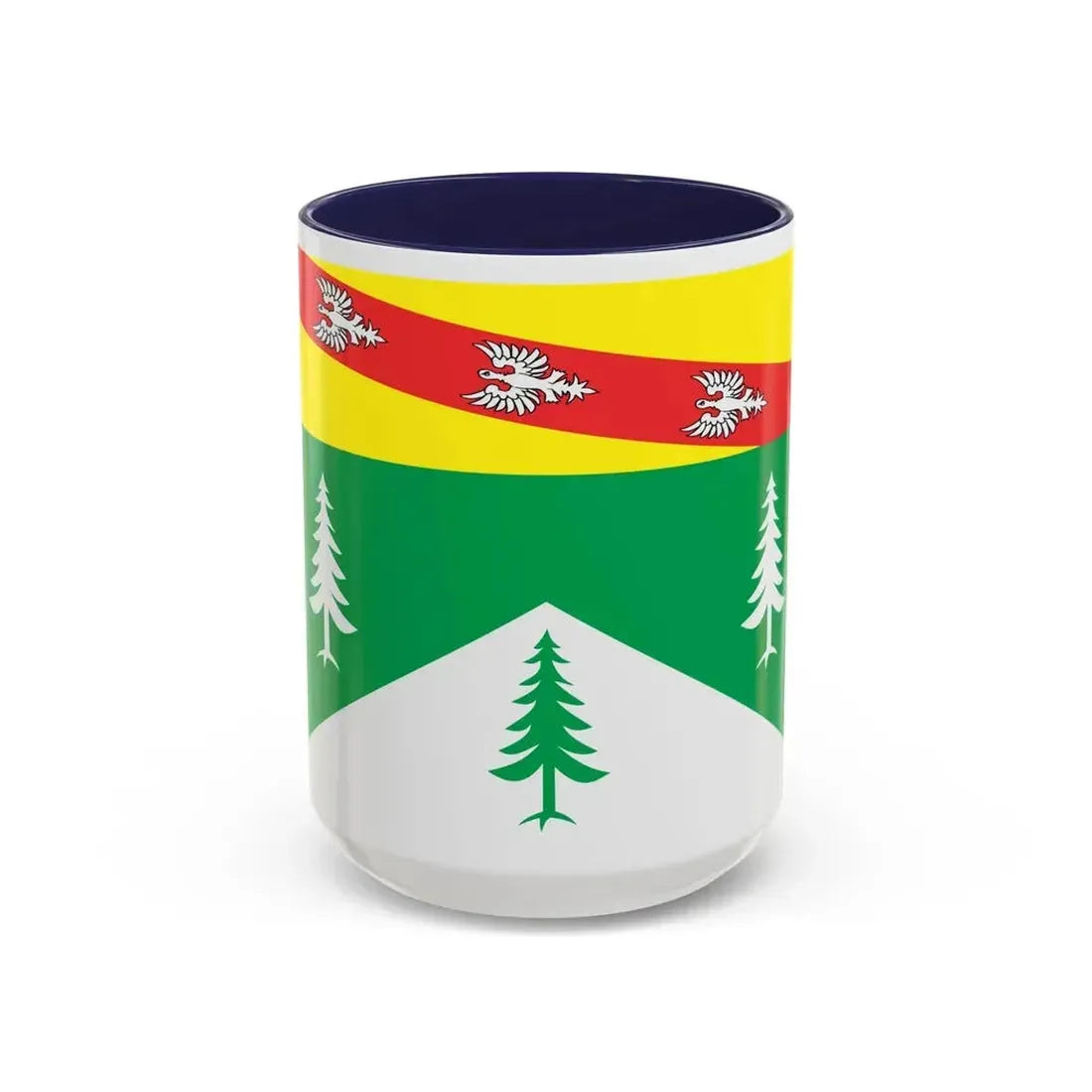 Flag of Vosges France 2 - Accent Coffee Mug 15oz Navy - Go Mug Yourself