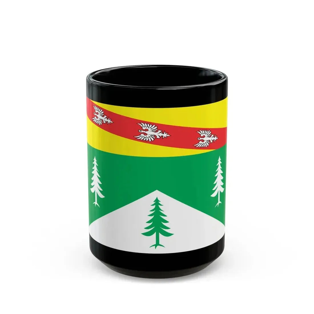 Flag of Vosges France 2 - Black Coffee Mug 15oz - Go Mug Yourself