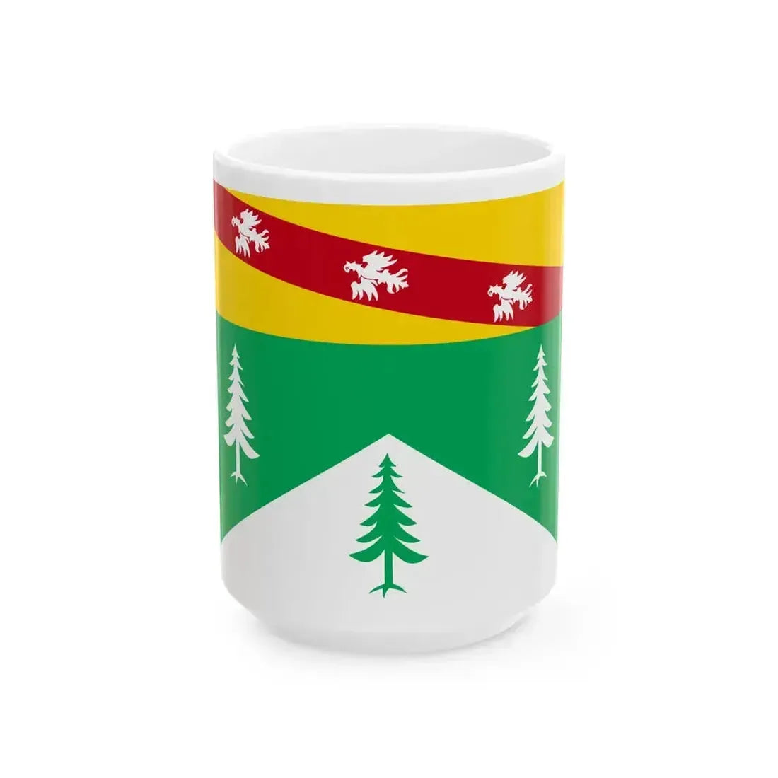 Flag of Vosges (France) White Coffee Mug 15oz - Go Mug Yourself