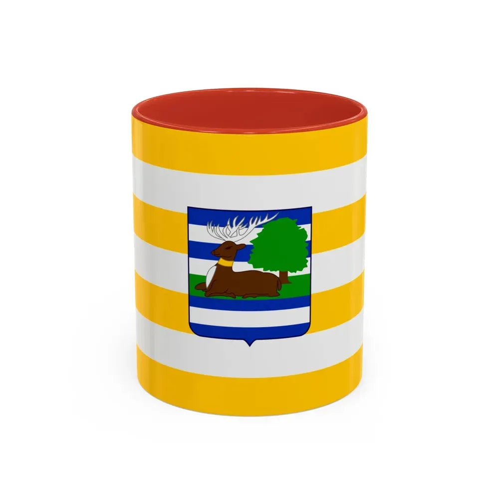 Flag of Vukovar Srijem County Croatia - Accent Coffee Mug 11oz Red - Go Mug Yourself