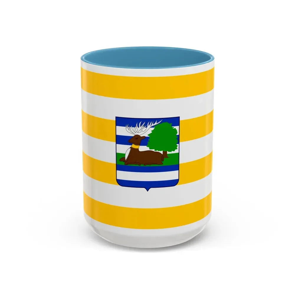 Flag of Vukovar Srijem County Croatia - Accent Coffee Mug 15oz Light Blue - Go Mug Yourself