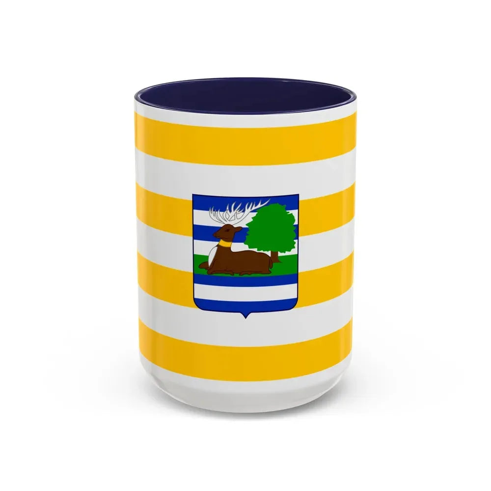 Flag of Vukovar Srijem County Croatia - Accent Coffee Mug 15oz Navy - Go Mug Yourself