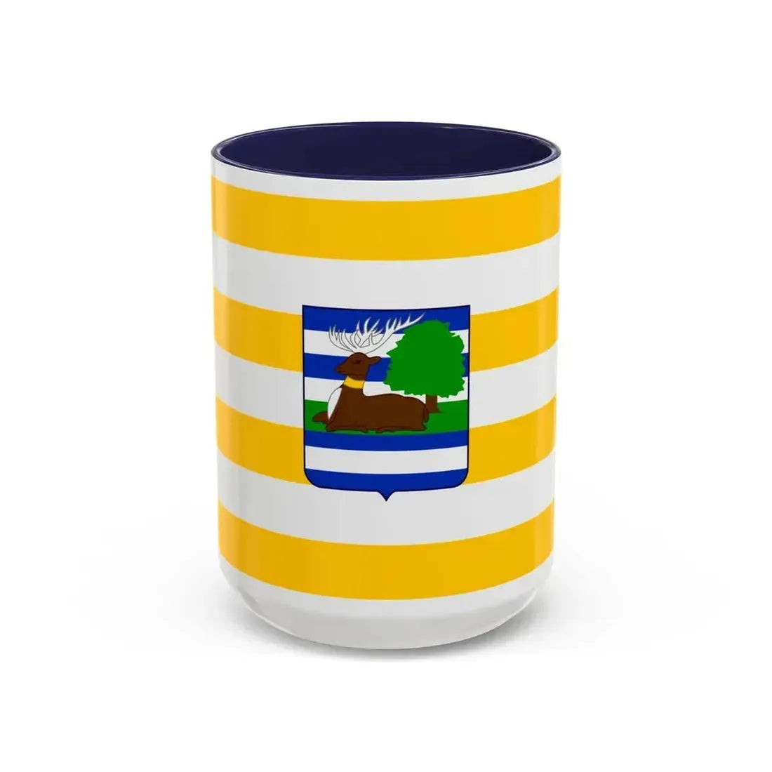 Flag of Vukovar Srijem County Croatia - Accent Coffee Mug 15oz Navy - Go Mug Yourself