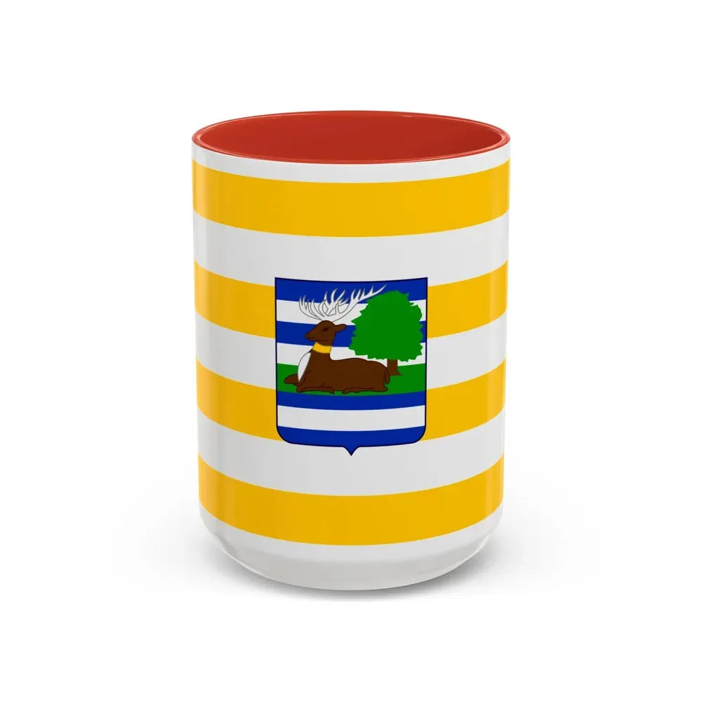 Flag of Vukovar Srijem County Croatia - Accent Coffee Mug 15oz Red - Go Mug Yourself