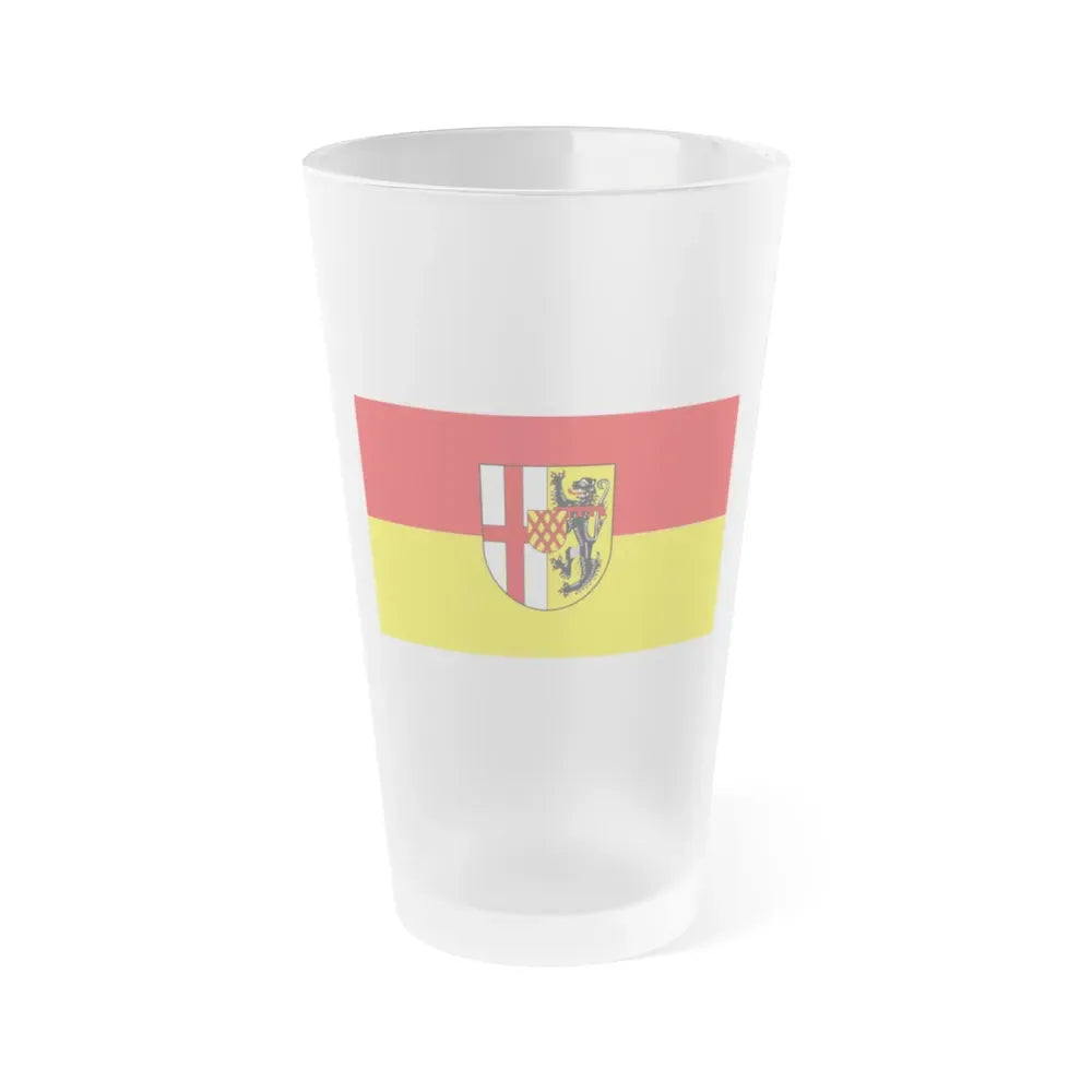 Flag of Vulkaneifel Germany - Frosted Pint Glass 16oz 16oz Frosted - Go Mug Yourself