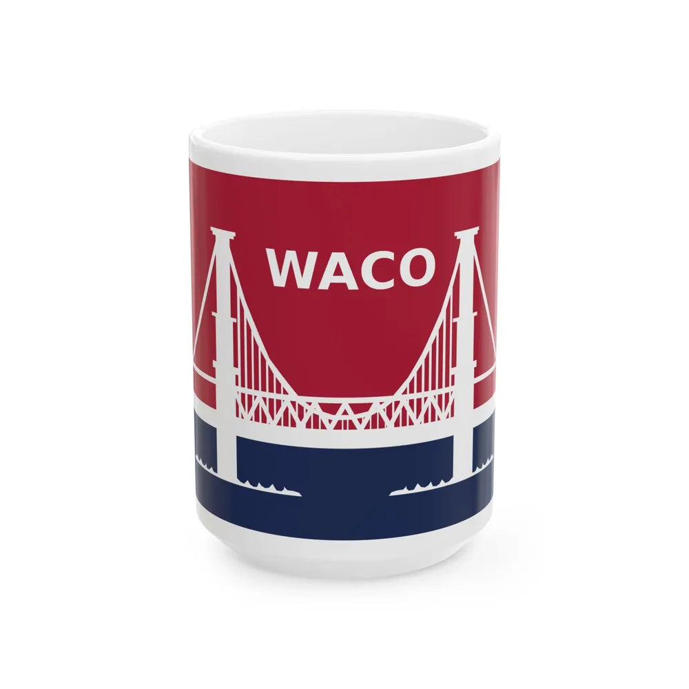 Flag of Waco Texas 1985-2024 (United States) White Coffee Mug 15oz - Go Mug Yourself
