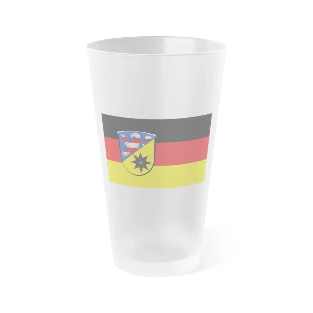 Flag of Waldeck Frankenberg Germany - Frosted Pint Glass 16oz 16oz Frosted - Go Mug Yourself
