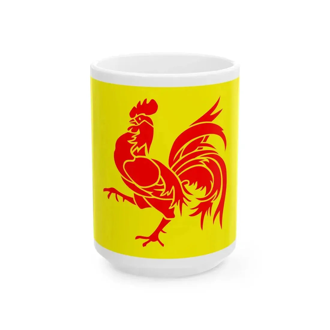 Flag of Wallonia 2010 et 2017 (Belgium) White Coffee Mug 15oz - Go Mug Yourself