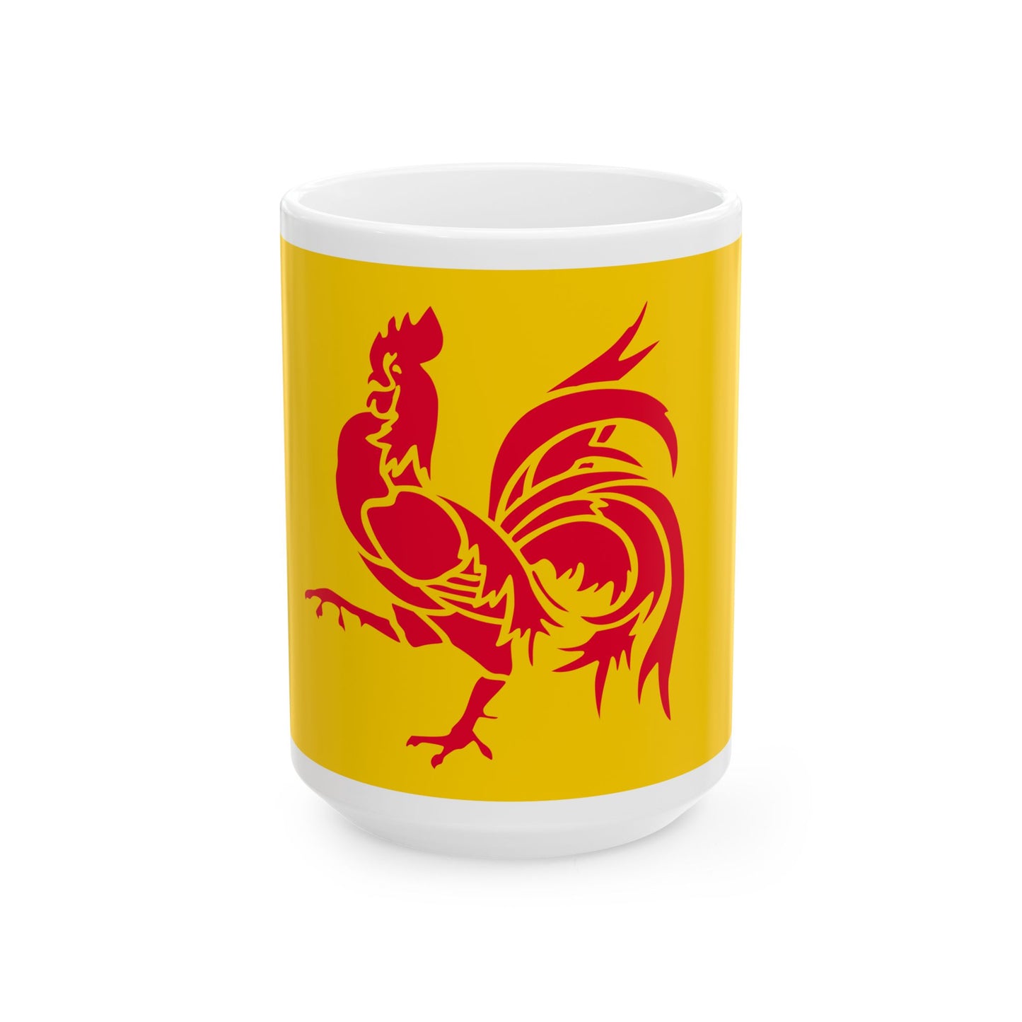 Flag of Wallonia (Belgium) White Coffee Mug-15oz-Go Mug Yourself