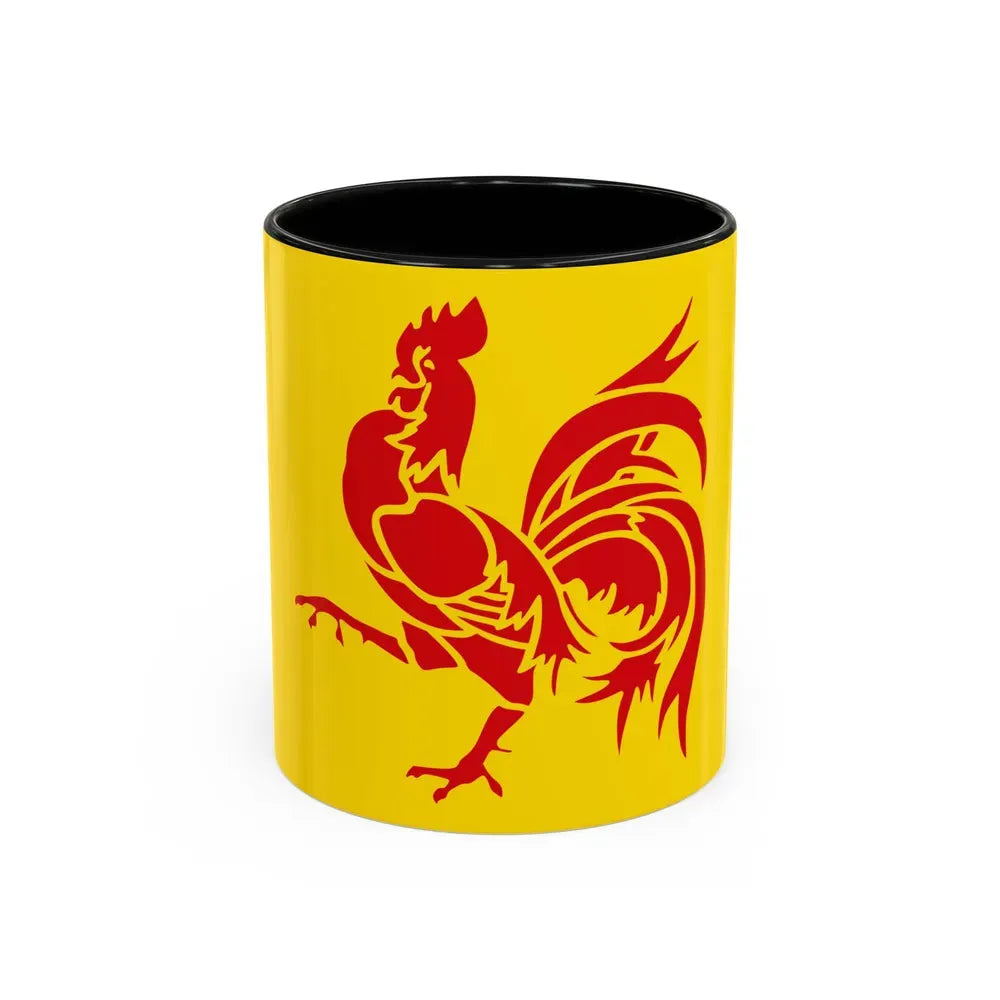 Flag of Wallonia the French Community and Walloon Region Belgium - Accent Coffee Mug 11oz Black - Go Mug Yourself