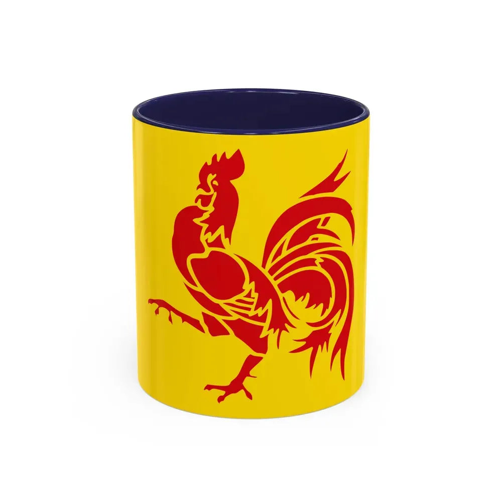 Flag of Wallonia the French Community and Walloon Region Belgium - Accent Coffee Mug 11oz Navy - Go Mug Yourself