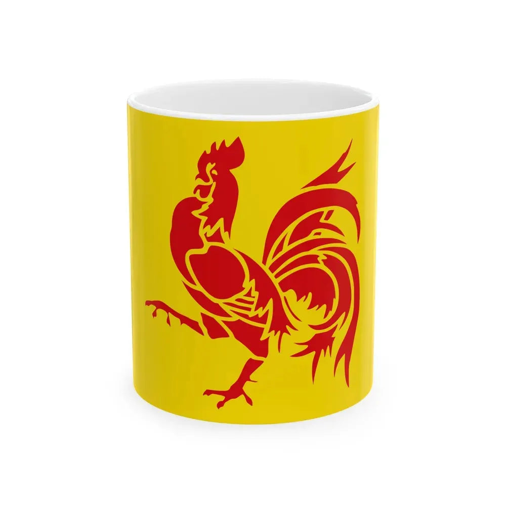 Flag of Wallonia the French Community and Walloon Region Belgium - White Coffee Mug 11oz - Go Mug Yourself
