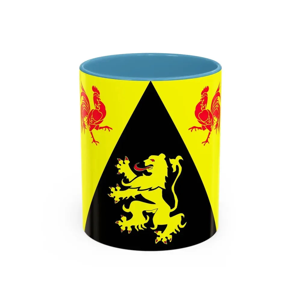 Flag of Walloon Brabant Belgium - Accent Coffee Mug 11oz Light Blue - Go Mug Yourself