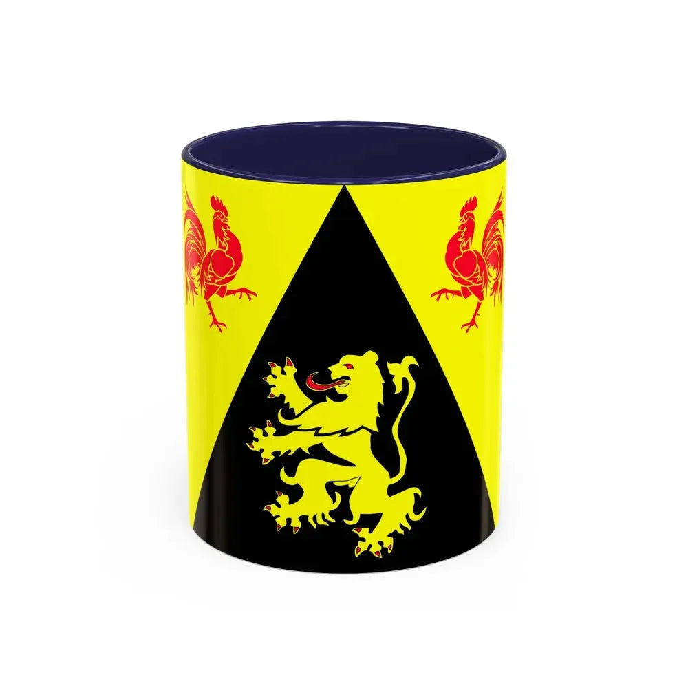Flag of Walloon Brabant Belgium - Accent Coffee Mug 11oz Navy - Go Mug Yourself