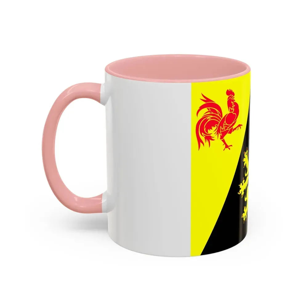 Flag of Walloon Brabant Belgium - Accent Coffee Mug - Go Mug Yourself