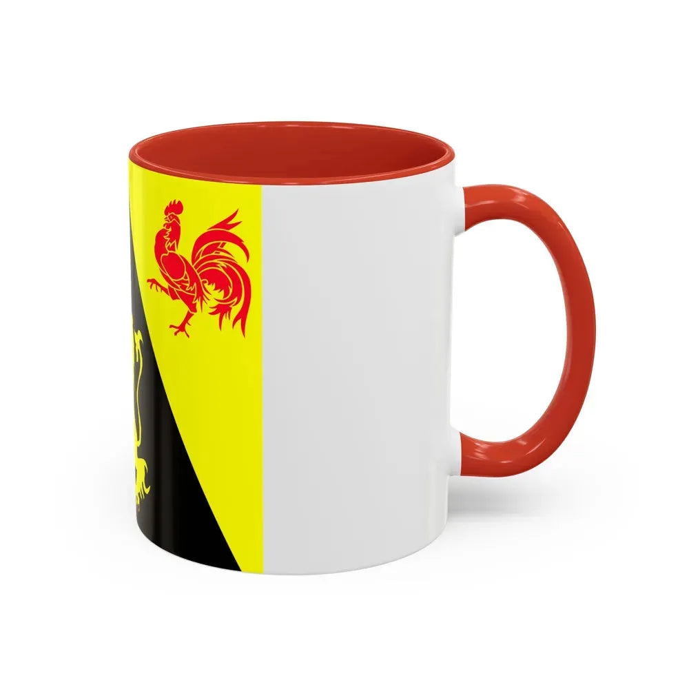 Flag of Walloon Brabant Belgium - Accent Coffee Mug - Go Mug Yourself