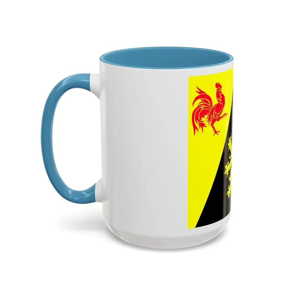 Flag of Walloon Brabant Belgium - Accent Coffee Mug - Go Mug Yourself