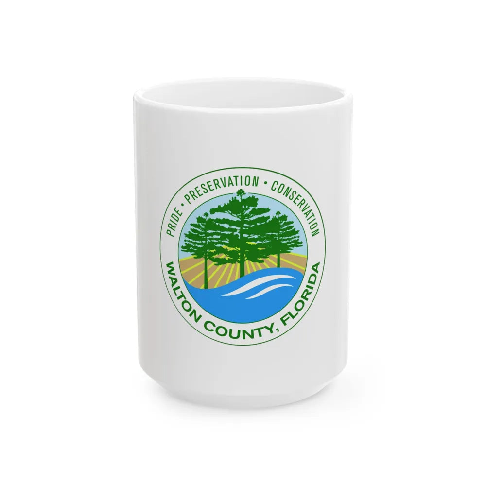 Flag of Walton County Florida (United States) White Coffee Mug 15oz - Go Mug Yourself