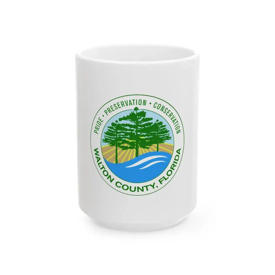 Flag of Walton County Florida (United States) White Coffee Mug 15oz - Go Mug Yourself