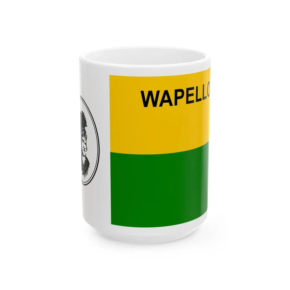 Flag of Wapello County Iowa Sesquicentennial (United States) White Coffee Mug 15oz - Go Mug Yourself