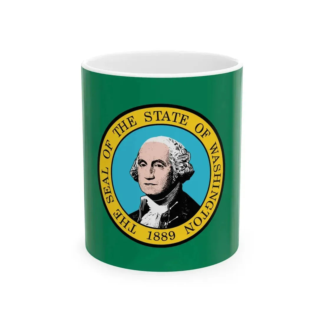 Flag of Washington 3-2 (United States) White Coffee Mug 11oz - Go Mug Yourself